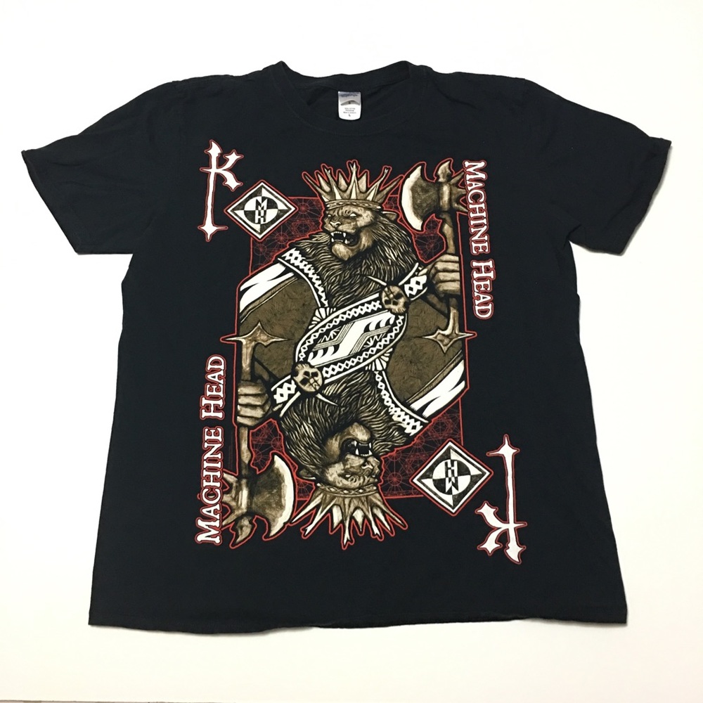 Machine Head King of Diamonds Graphic Band Tee Adult Large Black Red